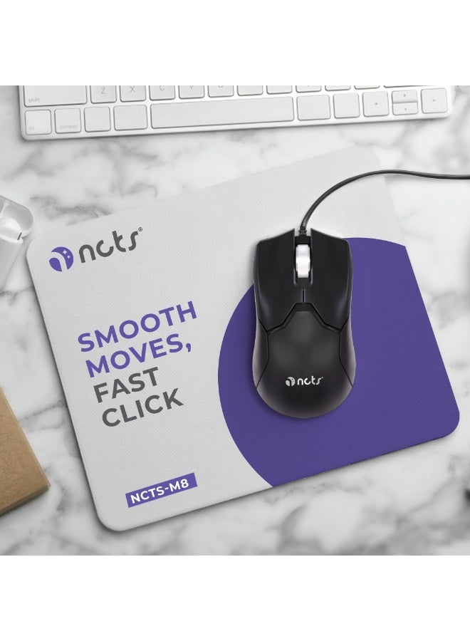 NCTS NCT M8 Wired Mouse for PC and Laptop, 3-button mouse, USB, Black - Image 3
